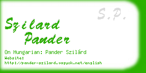 szilard pander business card
